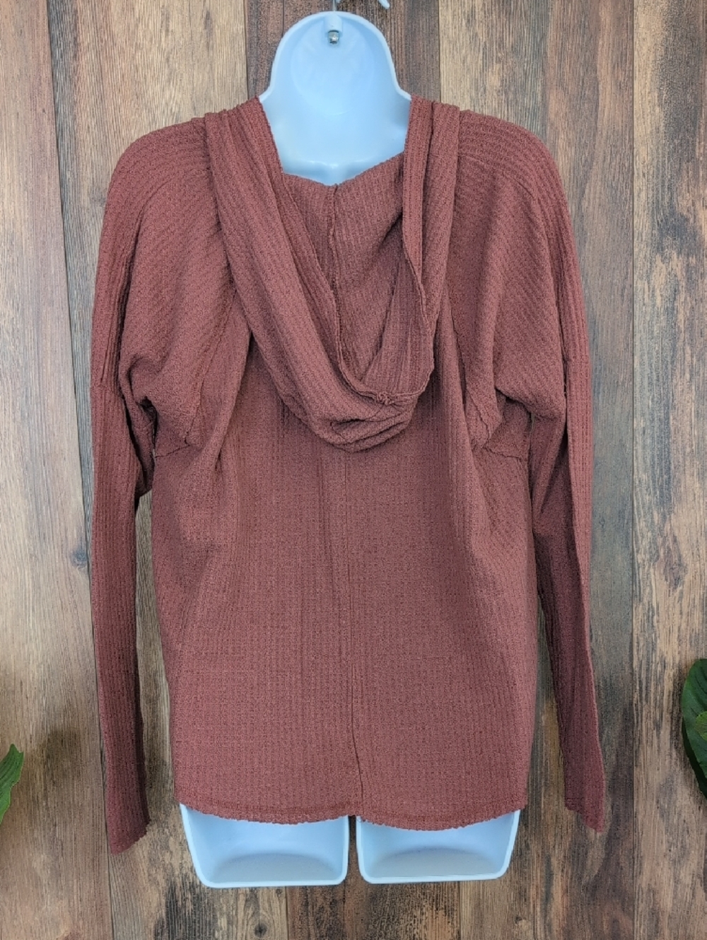 wild fable Waffle Knit V-Neck Pullover Hoodie Shirt M Q246 - Picture 4 of 6
